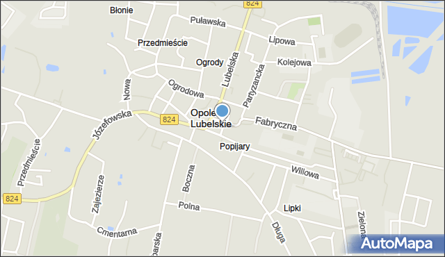 Opole Lubelskie, Syndykacka, mapa Opole Lubelskie