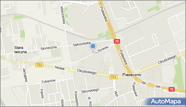 Piaseczno, Syrenki, mapa Piaseczno