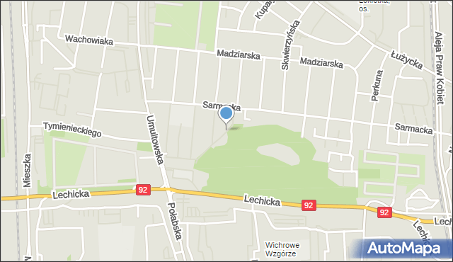 Poznań, Sycylijska, mapa Poznania