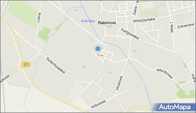 Babimost, Szewska, mapa Babimost