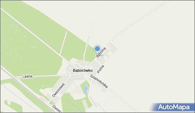 Baborówko, Szkolna, mapa Baborówko