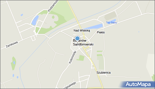 Baranów Sandomierski, Szkolna, mapa Baranów Sandomierski