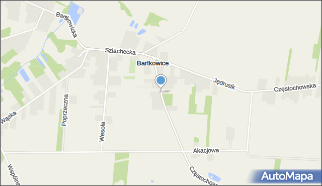 Bartkowice, Szlachecka, mapa Bartkowice