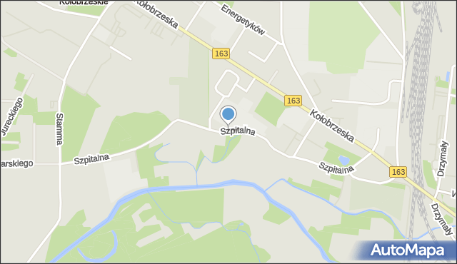 Białogard, Szpitalna, mapa Białogard