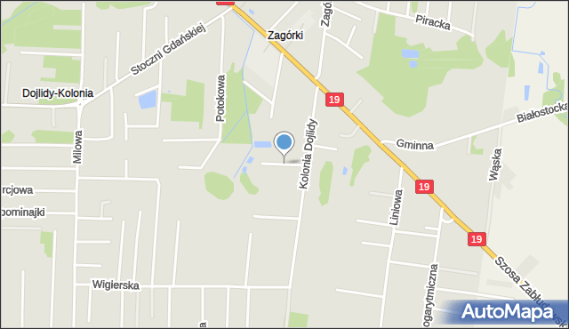 Białystok, Szafirowa, mapa Białegostoku