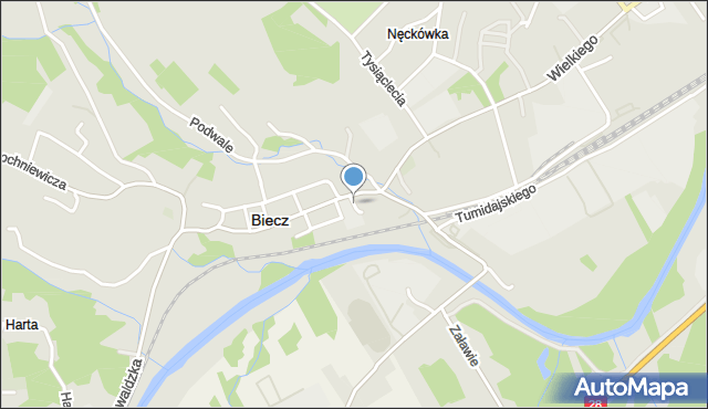 Biecz powiat gorlicki, Szpitalna, mapa Biecz powiat gorlicki