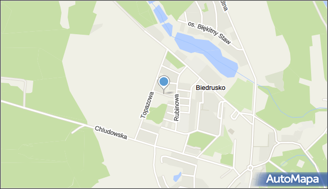 Biedrusko, Szafirowa, mapa Biedrusko