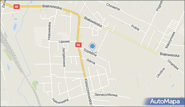 Bielsk Podlaski, Szpitalna, mapa Bielsk Podlaski
