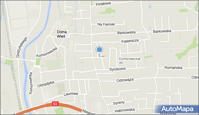 Bielsko-Biała, Szwoleżerów, mapa Bielsko-Białej