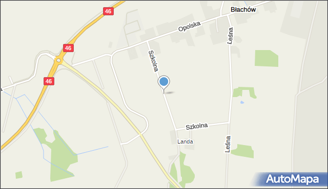 Błachów, Szkolna, mapa Błachów