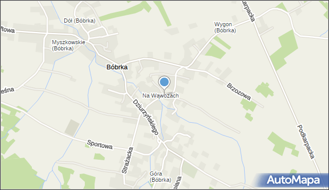 Bóbrka gmina Chorkówka, Szkolna, mapa Bóbrka gmina Chorkówka