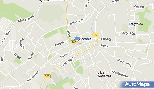 Bochnia, Szewska, mapa Bochni
