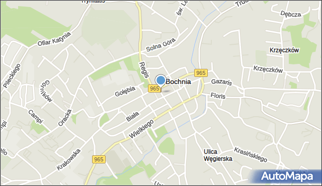 Bochnia, Szewska, mapa Bochni