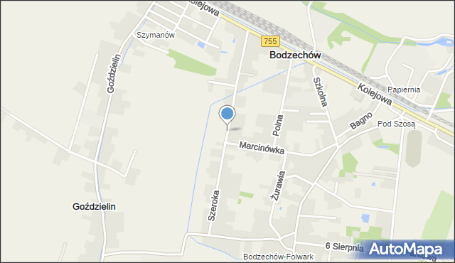 Bodzechów, Szeroka, mapa Bodzechów