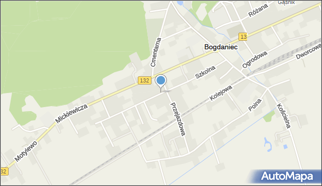 Bogdaniec powiat gorzowski, Szkolna, mapa Bogdaniec powiat gorzowski