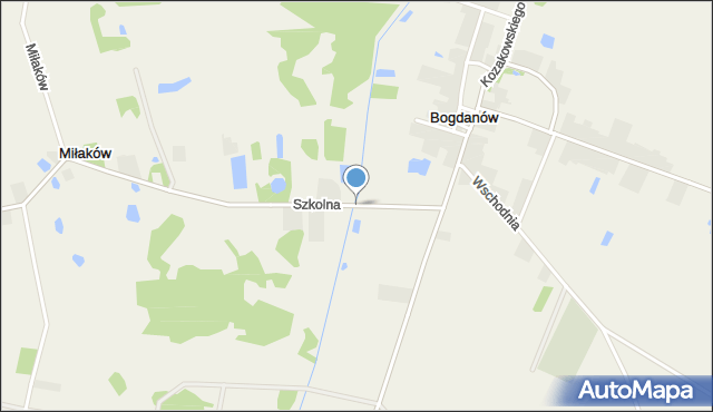 Bogdanów gmina Wola Krzysztoporska, Szkolna, mapa Bogdanów gmina Wola Krzysztoporska