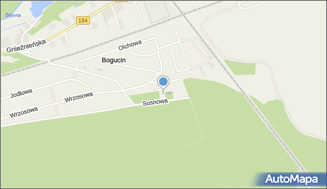 Bogucin gmina Swarzędz, Szyszkowa, mapa Bogucin gmina Swarzędz