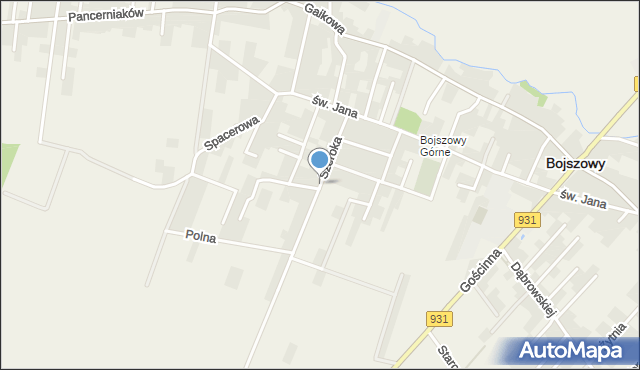 Bojszowy, Szeroka, mapa Bojszowy