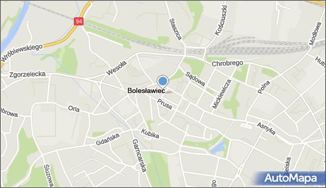 Bolesławiec, Szkolna, mapa Bolesławca