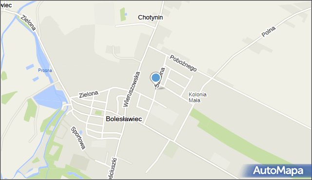 Bolesławiec powiat wieruszowski, Szkolna, mapa Bolesławiec powiat wieruszowski