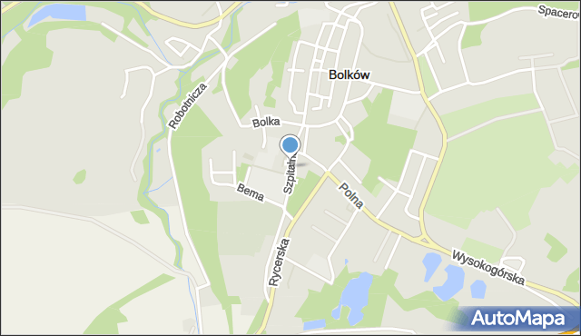 Bolków powiat jaworski, Szpitalna, mapa Bolków powiat jaworski