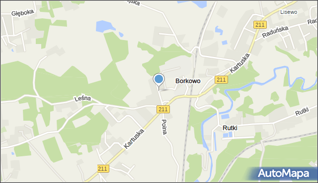 Borkowo gmina Żukowo, Szeroka, mapa Borkowo gmina Żukowo