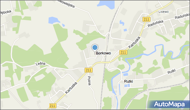 Borkowo gmina Żukowo, Szkolna, mapa Borkowo gmina Żukowo