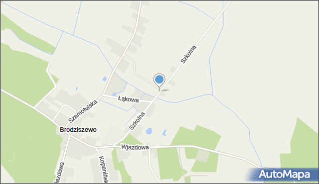 Brodziszewo, Szkolna, mapa Brodziszewo