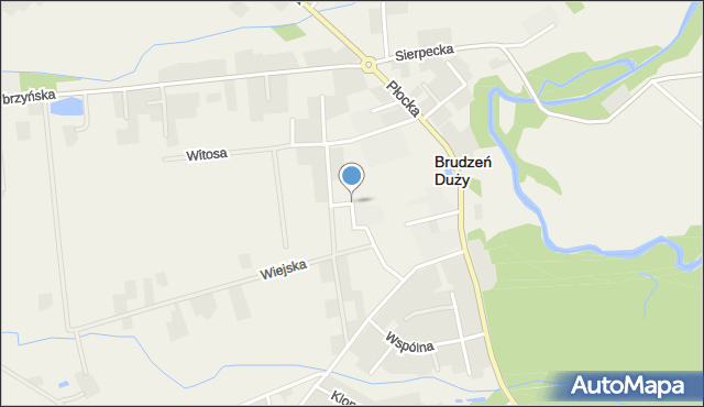 Brudzeń Duży, Szkolna, mapa Brudzeń Duży