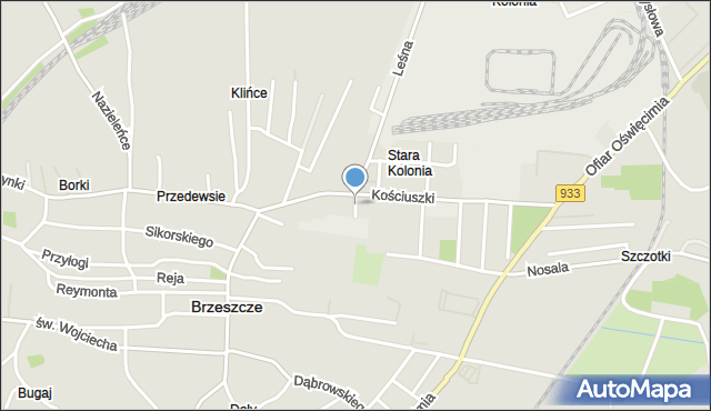 Brzeszcze, Szkolna, mapa Brzeszcze