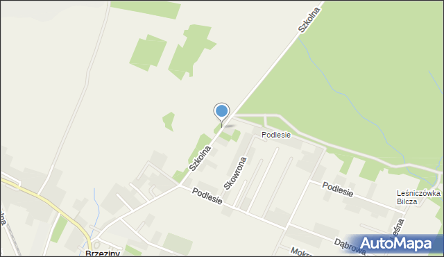 Brzeziny gmina Morawica, Szkolna, mapa Brzeziny gmina Morawica