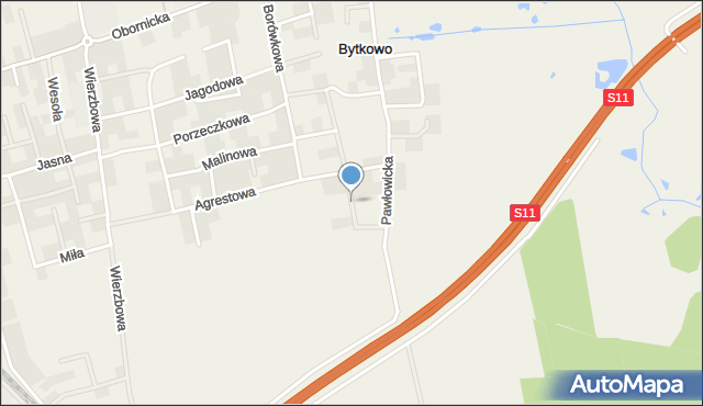 Bytkowo, Szkółkarska, mapa Bytkowo