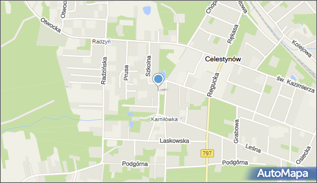 Celestynów powiat otwocki, Szkolna, mapa Celestynów powiat otwocki