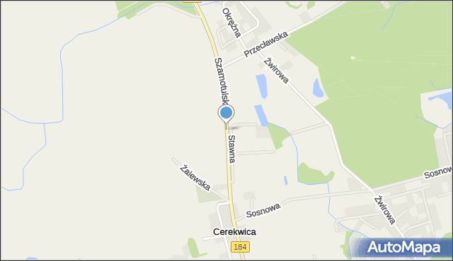 Cerekwica gmina Rokietnica, Szamotulska, mapa Cerekwica gmina Rokietnica