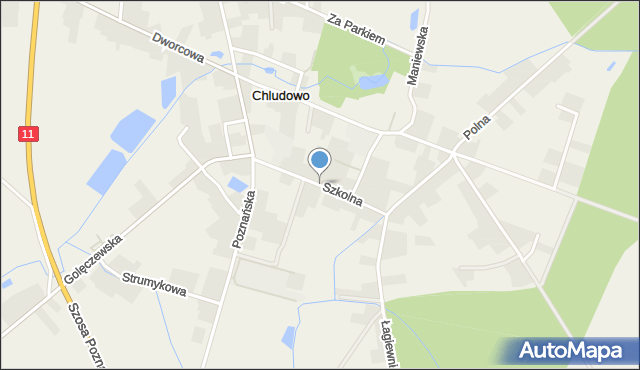 Chludowo, Szkolna, mapa Chludowo