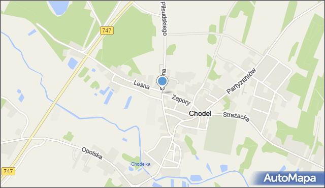 Chodel, Szkolna, mapa Chodel