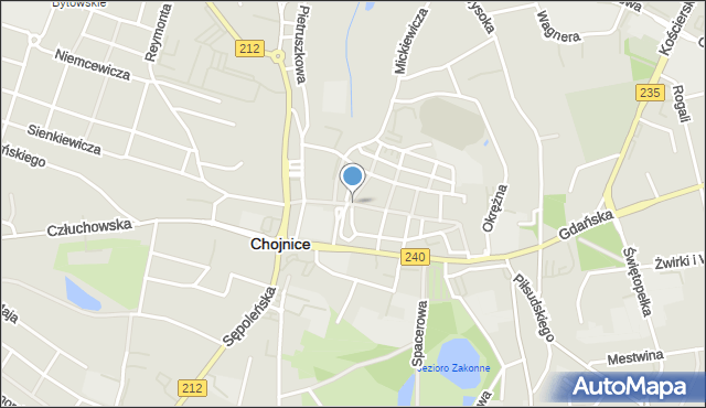 Chojnice, Szewska, mapa Chojnic