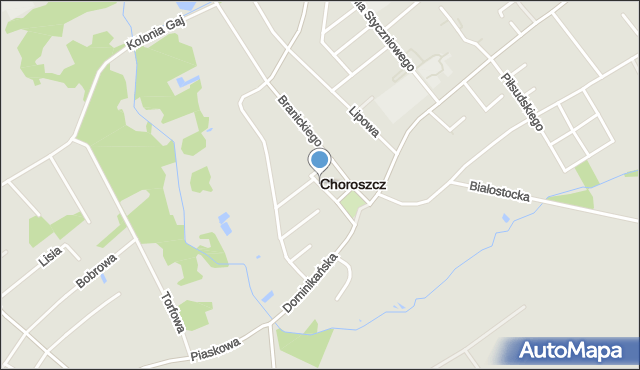 Choroszcz, Szkolna, mapa Choroszcz