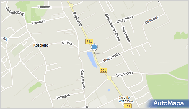 Chrzanów, Szpitalna, mapa Chrzanów