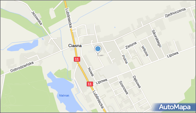 Ciasna, Szkolna, mapa Ciasna