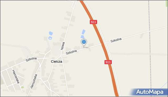 Cielcza, Szkolna, mapa Cielcza