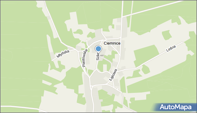 Ciemnice, Szkolna, mapa Ciemnice