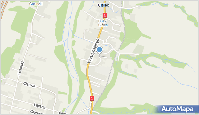 Cisiec, Szkolna, mapa Cisiec