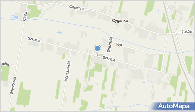 Cyganka gmina Dębe Wielkie, Szkolna, mapa Cyganka gmina Dębe Wielkie