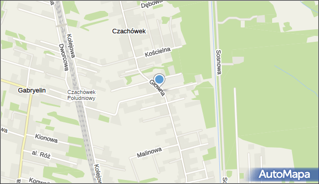 Czachówek, Szkolna, mapa Czachówek