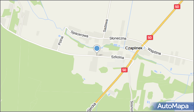 Czaplinek gmina Góra Kalwaria, Szkolna, mapa Czaplinek gmina Góra Kalwaria