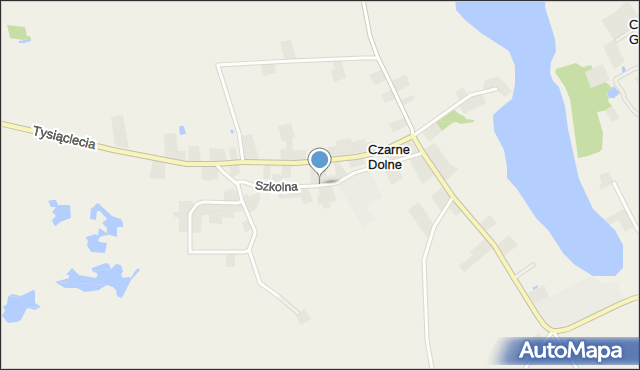 Czarne Dolne, Szkolna, mapa Czarne Dolne