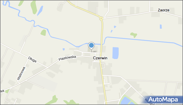 Czerwin, Szkolna, mapa Czerwin