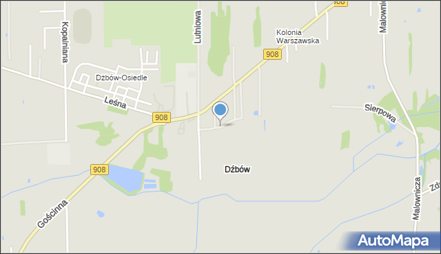 Częstochowa, Szklana, mapa Częstochowy