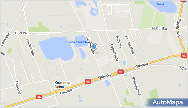 Częstochowa, Szamotowa, mapa Częstochowy